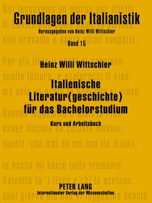 cover image of Italienische Literatur(geschichte) für das Bachelorstudium